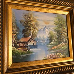 oil painting on canvas with gold frame  8" X 10"